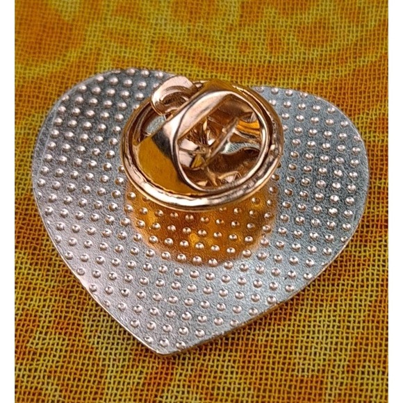 Red And Pink Heart Enamel Lapel Pin 1" NIB - Picture 2 of 4